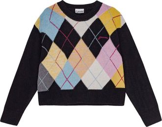 Ganni Multicolor Argyle sweater