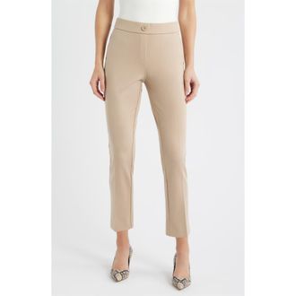 Anne Klein Straight Leg Pull-On Pants in Latte at Nordstrom, Size 0 X