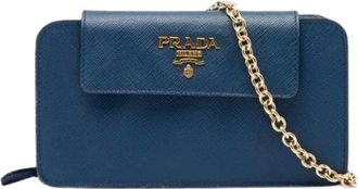 Prada Pre-owned Vintage Crossbody Bag - Dames - Pre-owned - Blauw - Maat: ONE Size Leer