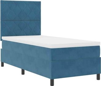vidaXL Cama Tipo Box Spring Azul Oscuro 90 X 200 Cm Terciopelo Vidaxl