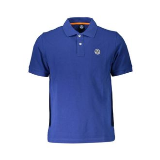 North Sails Tops, Heren, Blauw, M, Katoen, Blauw Katoenen Poloshirt met Logodetail