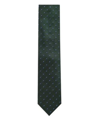 Corneliani geometric-pattern tie - Green