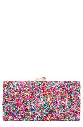 Nina Embellished Clutch in Pink Multi at Nordstrom