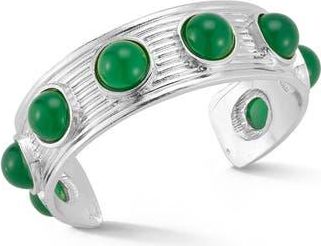 Sphera Milano Beaded Cuff Bracelet in Silver/green at Nordstrom Rack