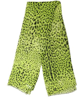 Dolce & Gabbana Leopard Print Silk Scarf - Green