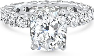 Pompeii3 Certified 6.90Ct Cushion Diamond Engagement Eternity Ring Gold Lab Grown Size: 7