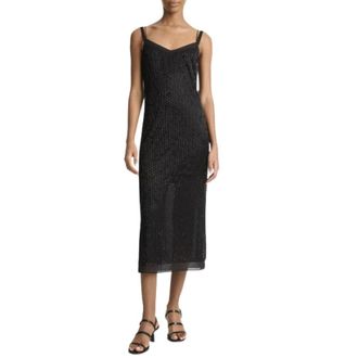 Vince Dames, Jurken, Zwart, Maat: L Leer