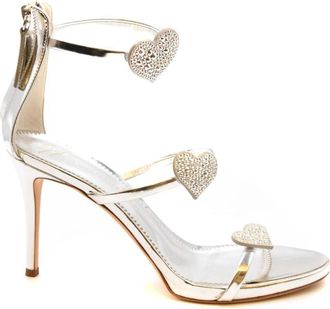 Giuseppe Zanotti Sandalen met hoge hakken - Dames - Sandalen met hakken - Grijs - 41 EU - Leer - Schoenen