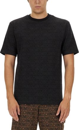Moschino Logo T-shirt - Heren - T-shirts - Zwart - S - Katoen - Tops