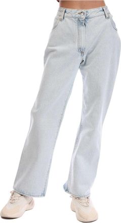 Off-white Off White Dames/Dames Zakelijk Uitlopende Cropped Jeans (Wit-Blauw)