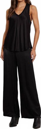 La Made Call Chill Silky Wide Leg Long Pants In Black