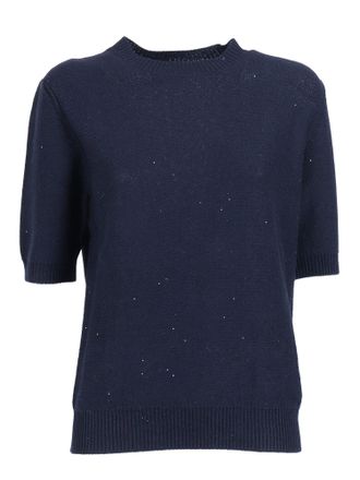 Fabiana Filippi Blu Notte Sequin Relaxed Top