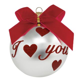 KASANOVA Pallina Natale I love you perlata 10 cm
