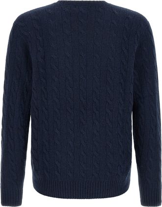 Polo Ralph Lauren Braided Wool-Cashmere Sweater - Navy