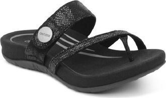 Aetrex Womens Izzy Sparkle Sandal In Black
