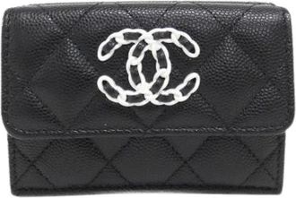 Chanel Pre-owned Wallets, female, Black, Size: ONE SIZE Pre-owned Leather Wallet