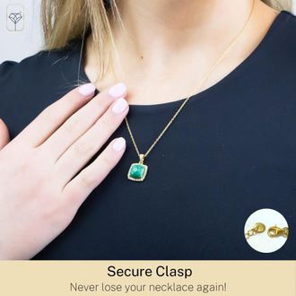 MAX + STONE 18k Gold Over Sterling Silver 5 Ct. 10x10mm Cushion Cut Gemstone Necklace