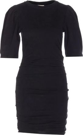 Isabel Marant Abito lungo con ruches e maniche a palloncino - Nero