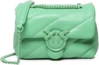 Pinko Mini Love Bag Puff - Dames - Schoudertassen - Groen - ONE Size - Leer - Tassen