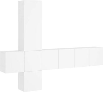vidaXL Vidaxl - 5 Piece tv Wall Units White Engineered Wood