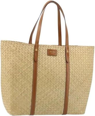 Jimmy Choo London Pre-owned Tote Bag - Dames - Vintage Shopper - Beige - ONE Size - Leer - Vintage