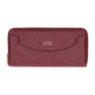 Guess Antonia SLG Zip Around Portemonnee - Dames - Portefeuilles - Rood - ONE Size - Accessoires