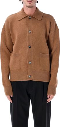 Ami Refined Collar Wool Cardigan