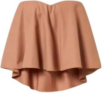 Twinset Wool Blend Bustier Top - Dames - Tops zonder mouwen - Bruin - M - Wol - Tops