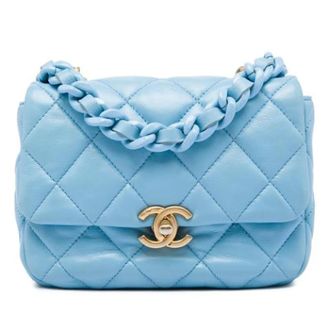 Chanel unisex, Pre-owned, Blauw, Maat: ONE Size Leer