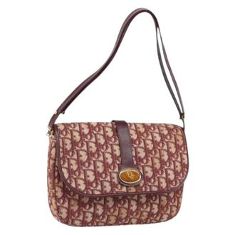 Dior Pre-owned Shoulder Bags, female, Red, Size: ONE SIZE Pre-owned Vintage Trotter Canvas Shoulder Bag