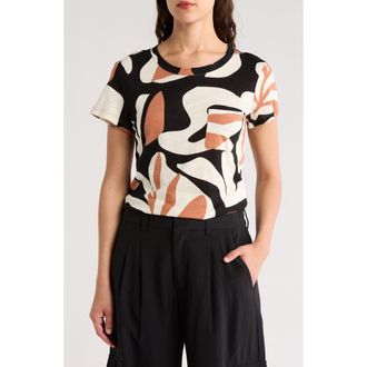 Sanctuary One Pocket T-Shirt in Abstract Floral Teak at Nordstrom Rack, Size X-Small
