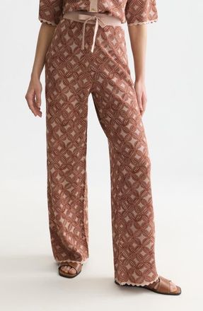 Scotch & Soda Medallion Jacquard Drawstring Pants in Rose Dust at Nordstrom, Size X-Small