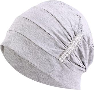 Generic Jewelled Chemo Hair Loss Beanie Hat Scarf Turban Head Wrap Cancer Grey