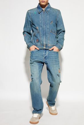 Paul Smith Straight-leg Jeans With Patches, Mens, Blue