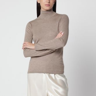 Max Mara Dolcevita marrone scuro m&eacute;lange in cashmere