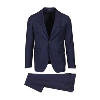 Tagliatore Heren, Pakken, Blauw, Maat: S Wol