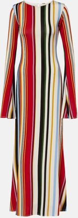 Cala de la Cruz Abito lungo Amay in jersey a righe