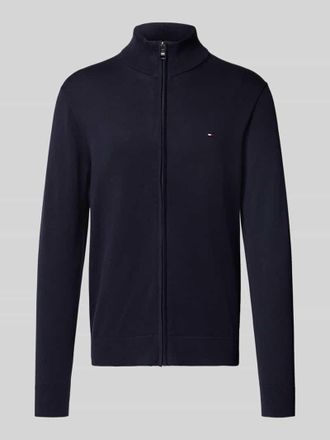 Tommy Hilfiger Regular Fit Strickjacke aus reiner Baumwolle in Marine, Gr&ouml;&szlig;e L