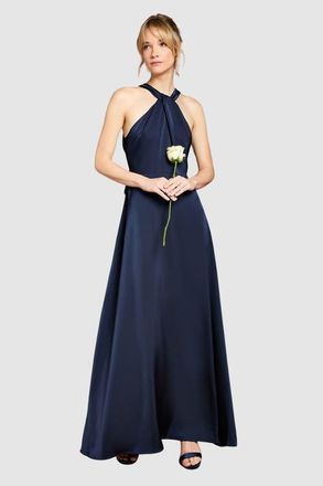 Coast Honoured Twist Halterneck Maxi Dress in Navy at Nordstrom, Size 10