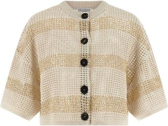 Brunello Cucinelli Beige Crop Cardigan