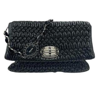 Miu Miu Pre-owned Matelasse Clutch Bag - Dames - Pre-owned - Zwart - Maat: ONE Size Leer