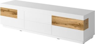 Petits Meubles Mueble TV 6 cajones 206 cm estratificado Blanco marr&oacute;n