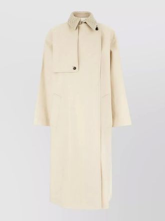 Bottega Veneta long trench coat back vent side pockets