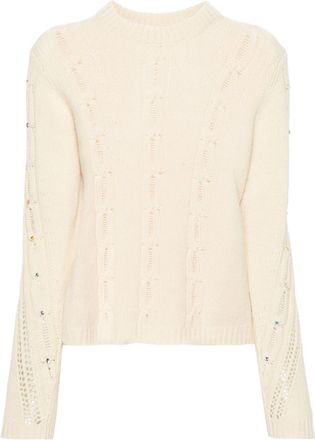 Zadig&Voltaire Morley cable-knit jumper - women - RWS Merino Wool - L - Neutrals