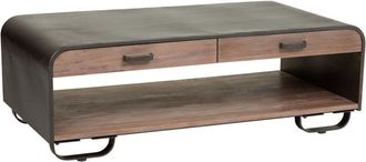 Wanderlust Deco Wanderlust Deco - Mesa de centro de madera y metal negro 120x62x41