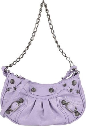 Balenciaga Purple Leather Mini Chain Shoulder Bag (Authentic Pre-Loved)