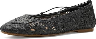 Lucky Brand Tennyr Crochet Ballet Flat Womens Flat Shoes Black : 6.5 M, Raffia
