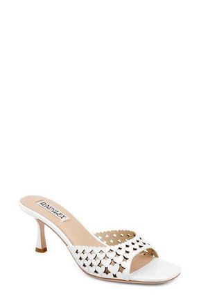 Badgley Mischka Windy Slide Sandal in White Patent at Nordstrom, Size 7.5