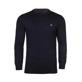 Raging Bull Mens Classic Knitted Crew Neck Jumper (XXL) (Navy)