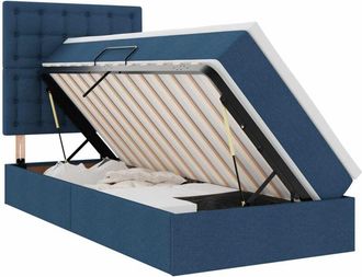 vidaXL Storage Bed with Mattress Blue 100 x 200 cm Polyester vidaXL